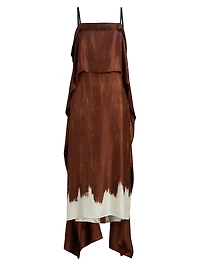 Wilma Printed Silk Twill Midi-Dress