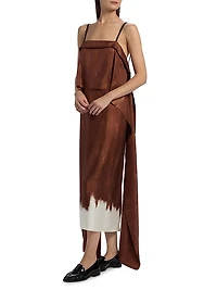 Wilma Printed Silk Twill Midi-Dress