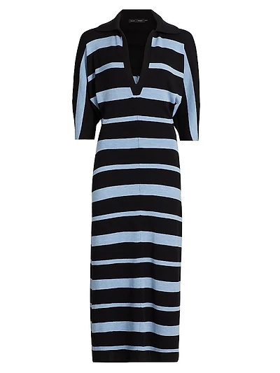 Solana Wool-Silk Midi-Dress