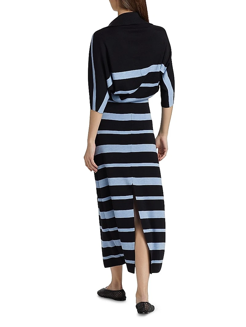 Solana Wool-Silk Midi-Dress