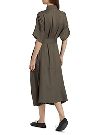 Scottie Linen-Blend Midi-Shirtdress