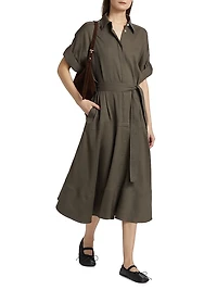 Scottie Linen-Blend Midi-Shirtdress