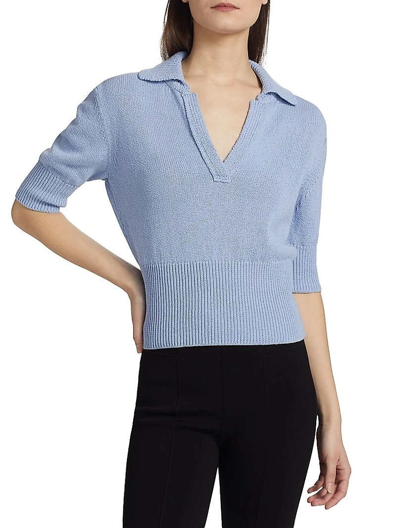 Reeve Cotton Knit Polo Sweater