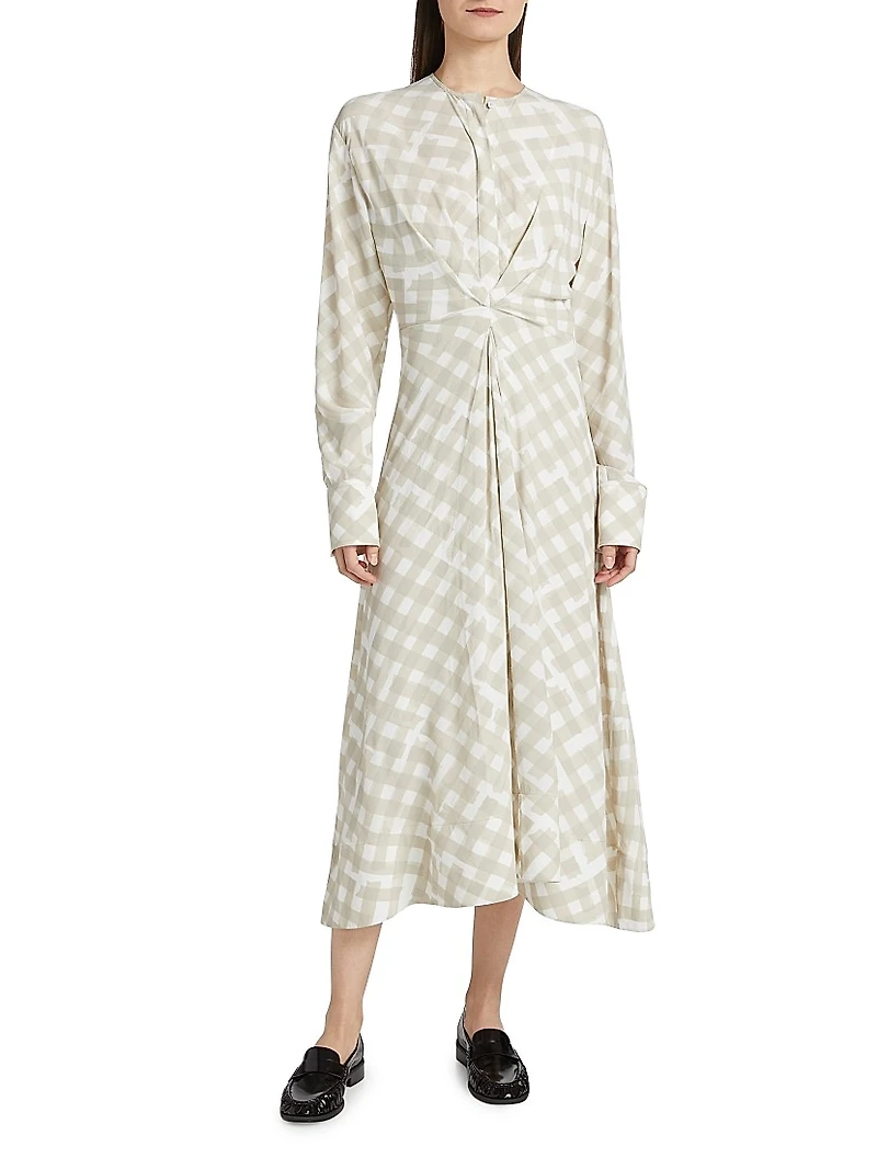Keria Plaid Midi-Dress