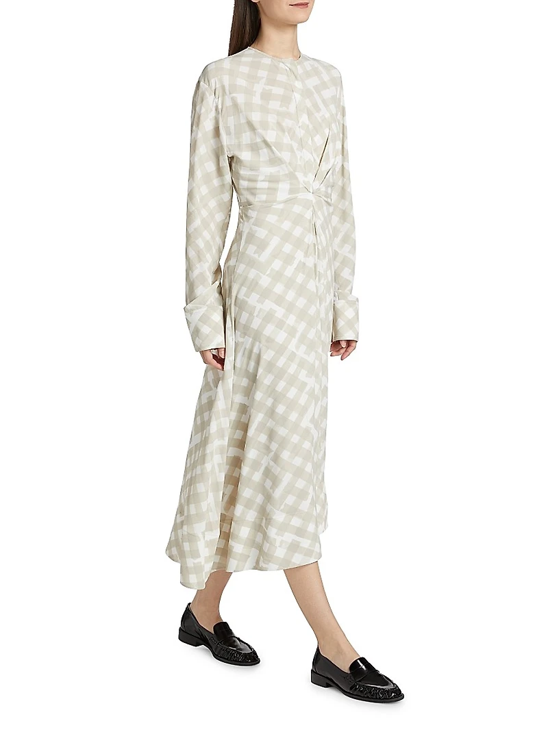 Keria Plaid Midi-Dress