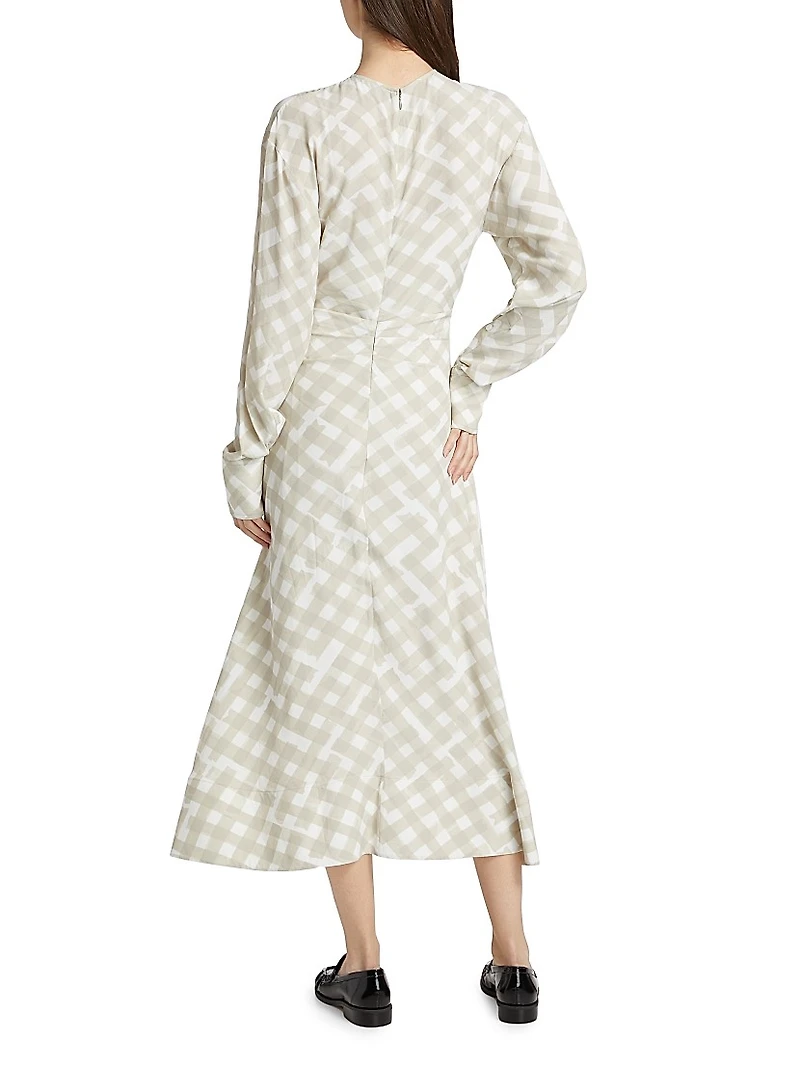 Keria Plaid Midi-Dress