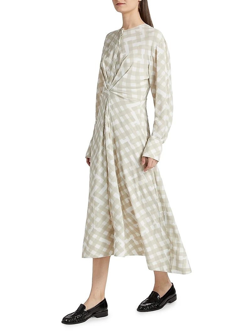 Keria Plaid Midi-Dress