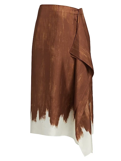 Amery Printed Twill Midi-Skirt