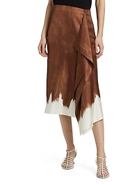 Amery Printed Twill Midi-Skirt