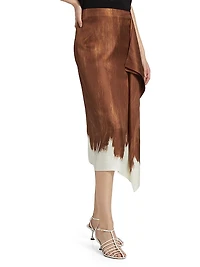 Amery Printed Twill Midi-Skirt