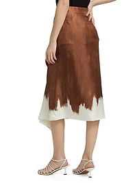 Amery Printed Twill Midi-Skirt