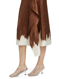 Amery Printed Twill Midi-Skirt