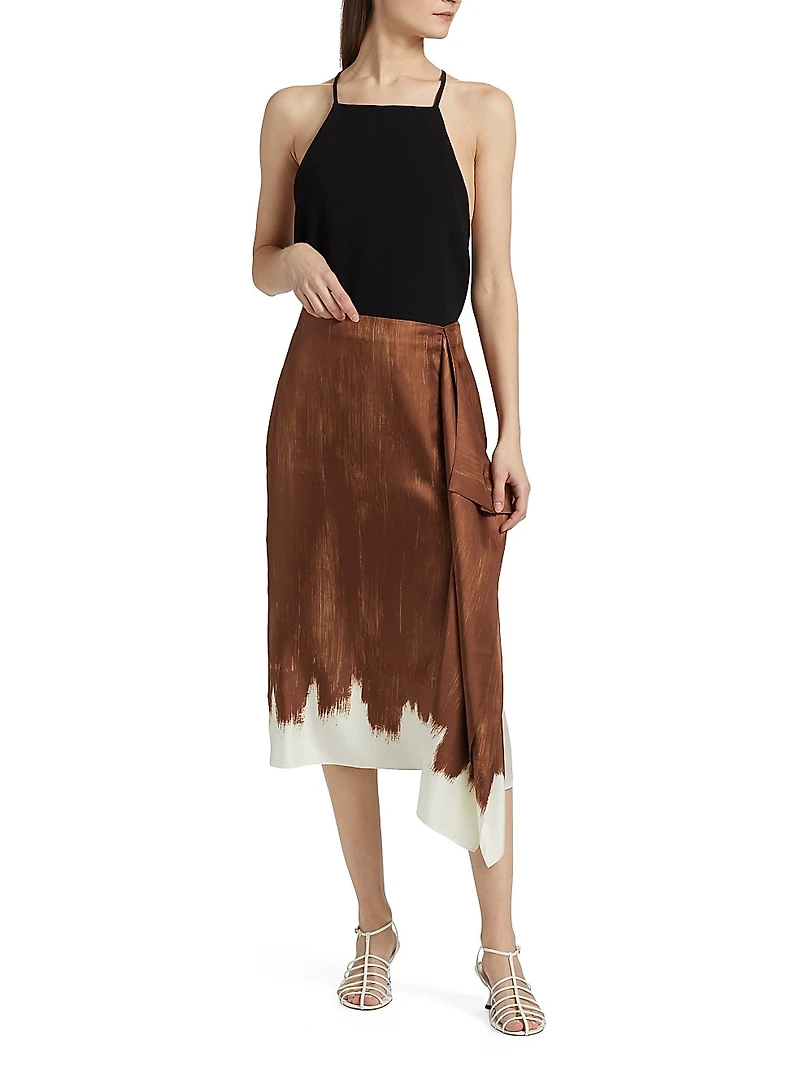 Amery Printed Twill Midi-Skirt