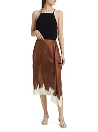 Amery Printed Twill Midi-Skirt