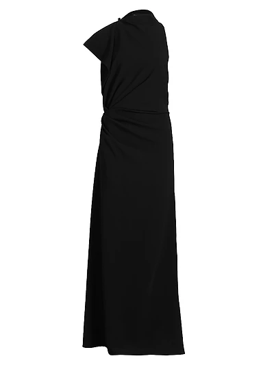 Devyn Crêpe Drape Maxi Dress