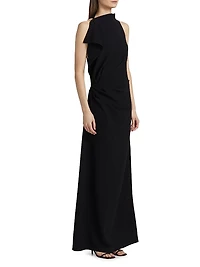 Devyn Crêpe Drape Maxi Dress