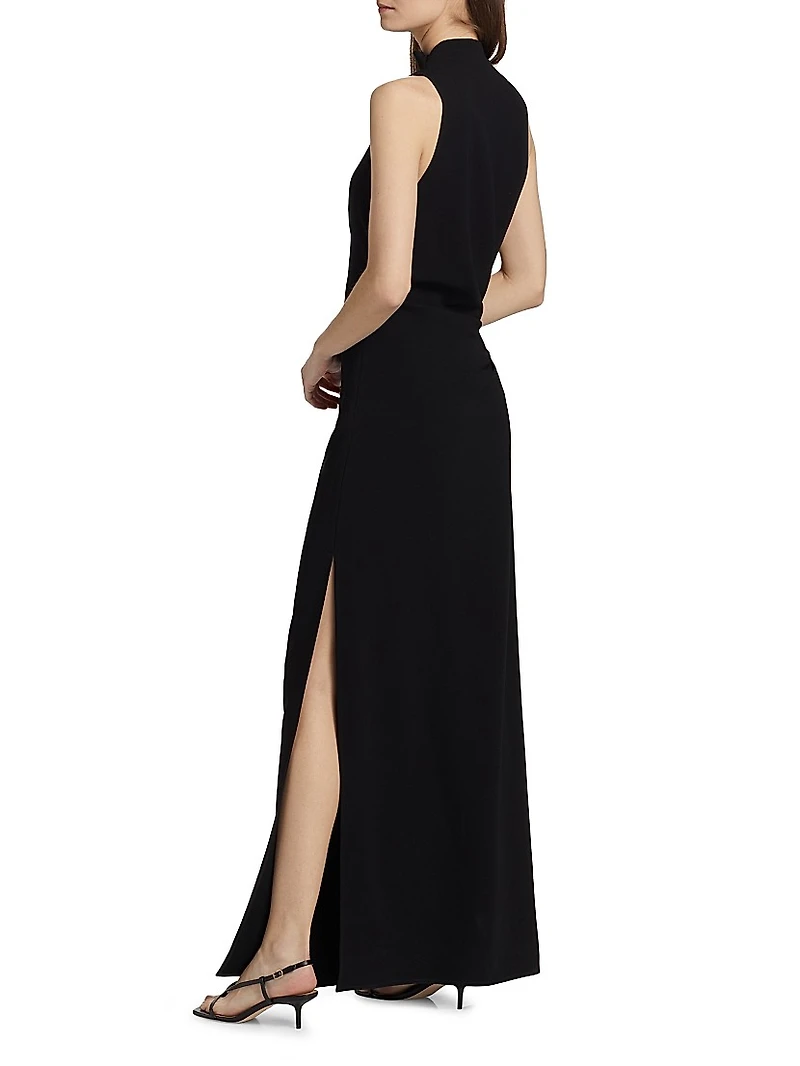 Devyn Crêpe Drape Maxi Dress