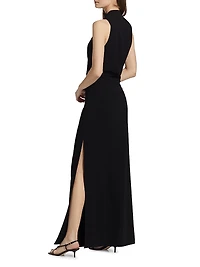 Devyn Crêpe Drape Maxi Dress