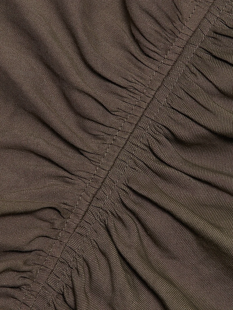 Remi Ruched V-Neck Midi Dress
