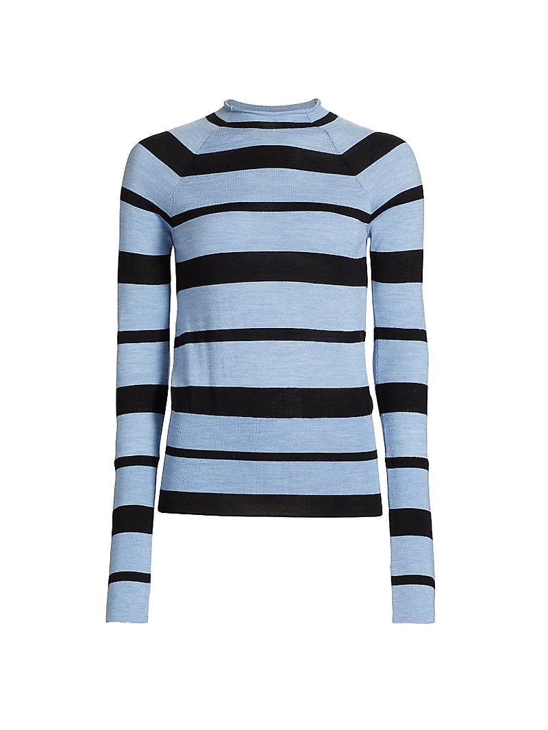 Gia Striped Wool-Silk Sweater