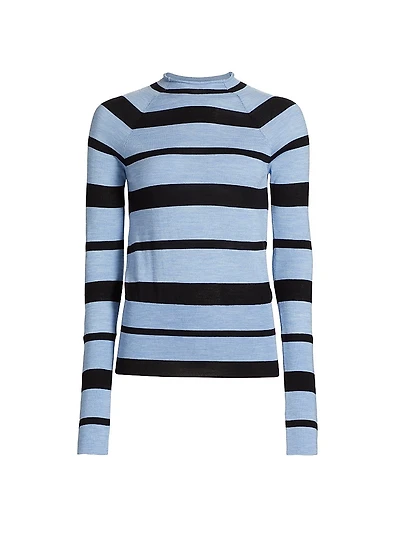 Gia Striped Wool-Silk Sweater