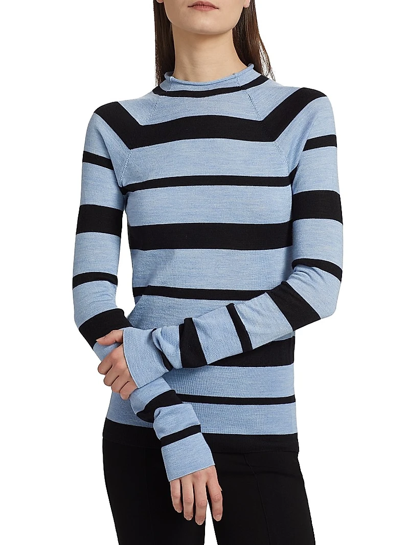 Gia Striped Wool-Silk Sweater