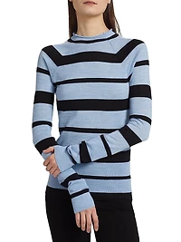 Gia Striped Wool-Silk Sweater