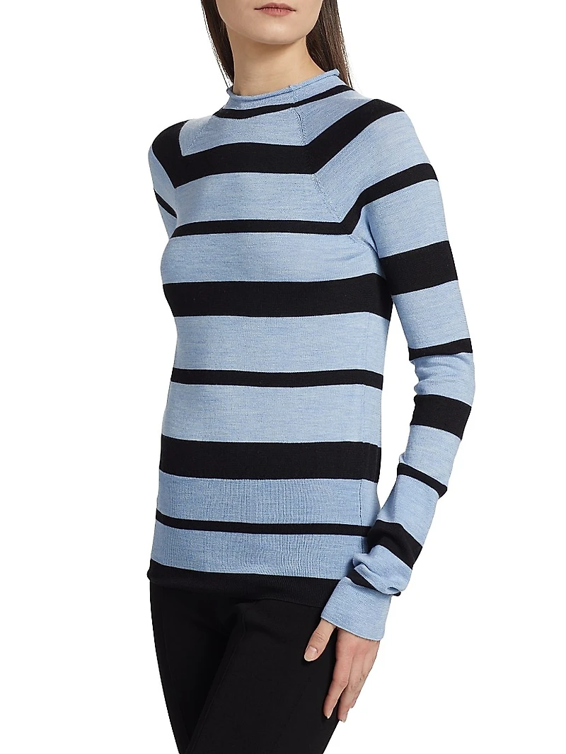 Gia Striped Wool-Silk Sweater