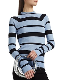Gia Striped Wool-Silk Sweater
