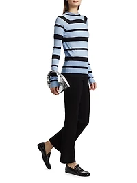 Gia Striped Wool-Silk Sweater