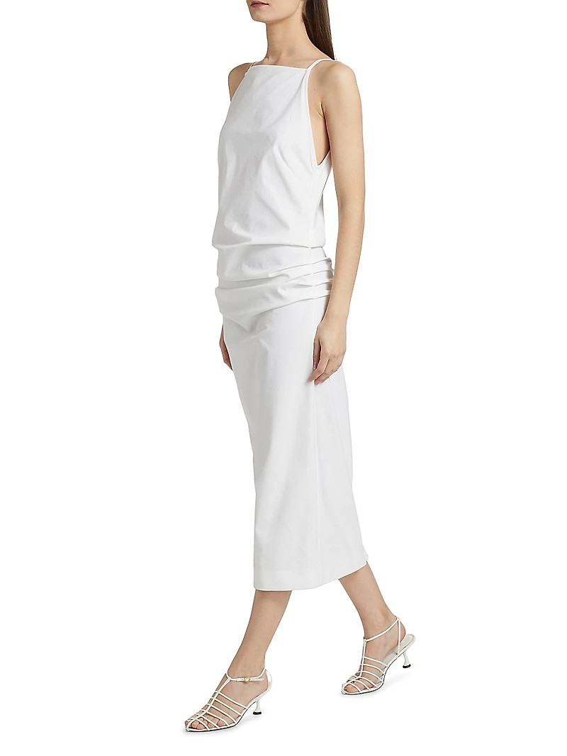 Priya Cotton-Blend Sheath Midi-Dress