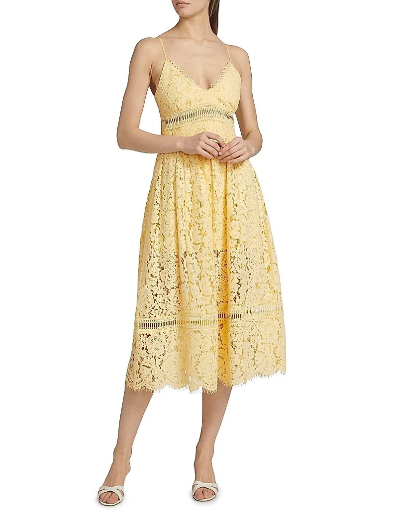 Emma Corded Lace Midi-Dress