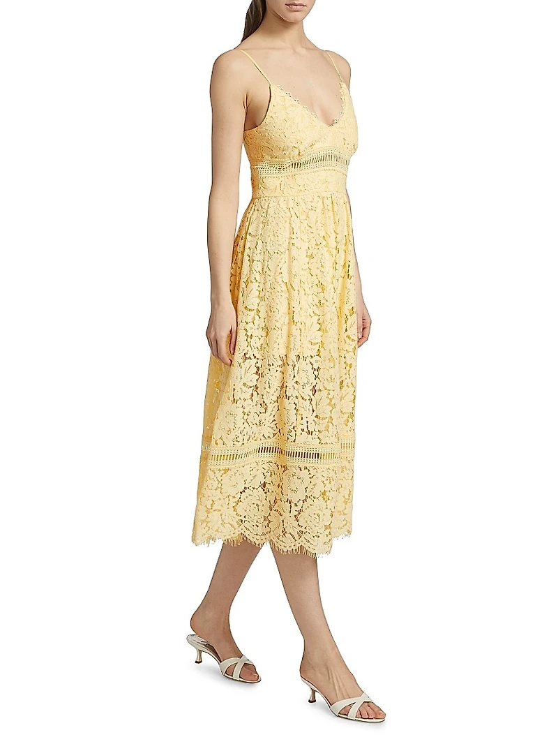 Emma Corded Lace Midi-Dress