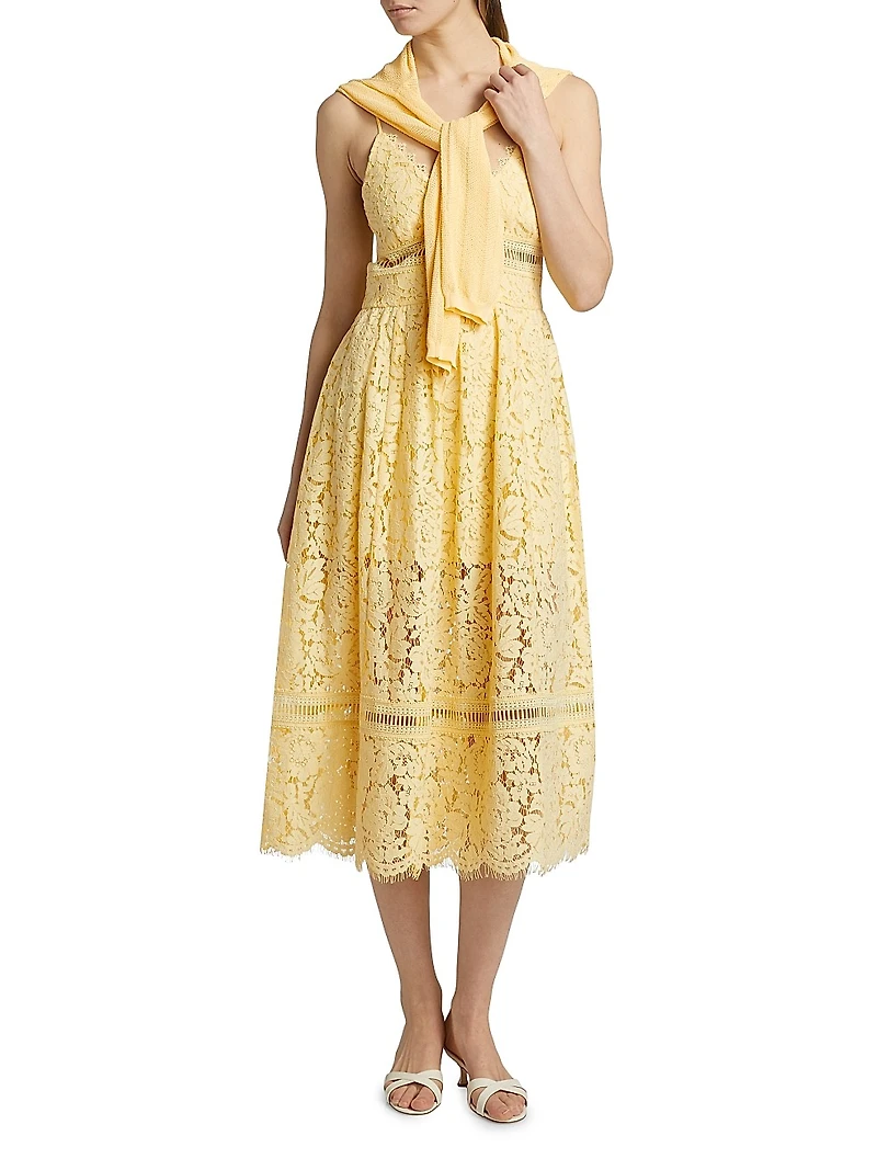 Emma Corded Lace Midi-Dress