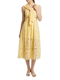 Emma Corded Lace Midi-Dress