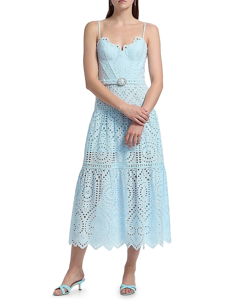 Zuria Cotton Eyelet Maxi Dress