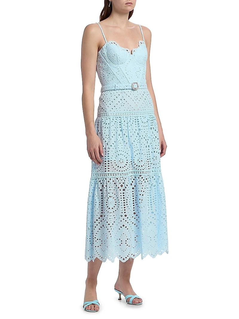 Zuria Cotton Eyelet Maxi Dress