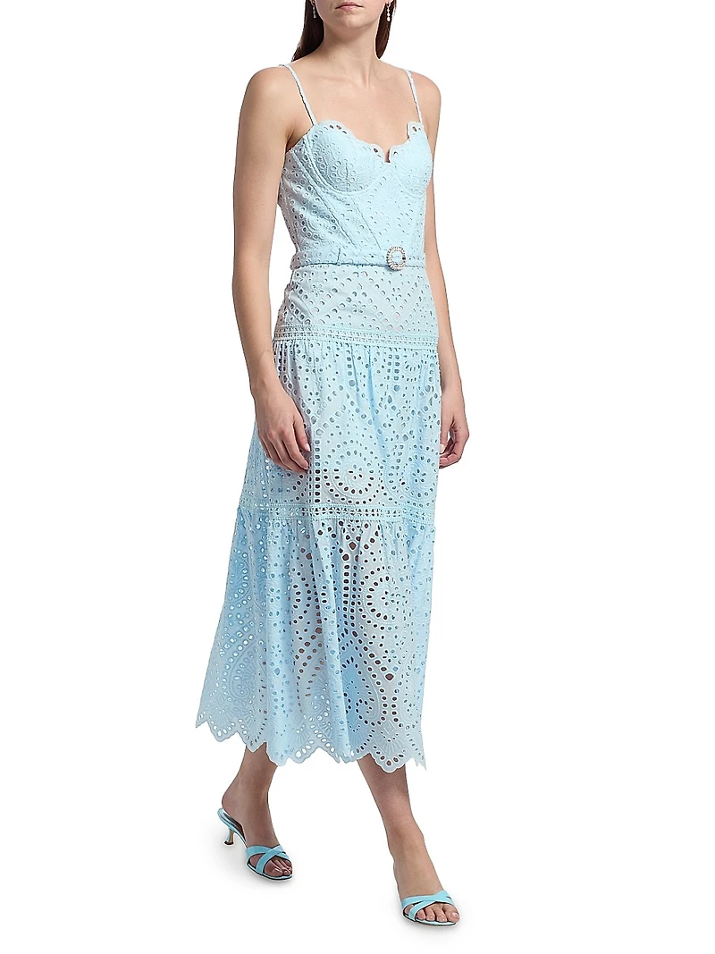Zuria Cotton Eyelet Maxi Dress