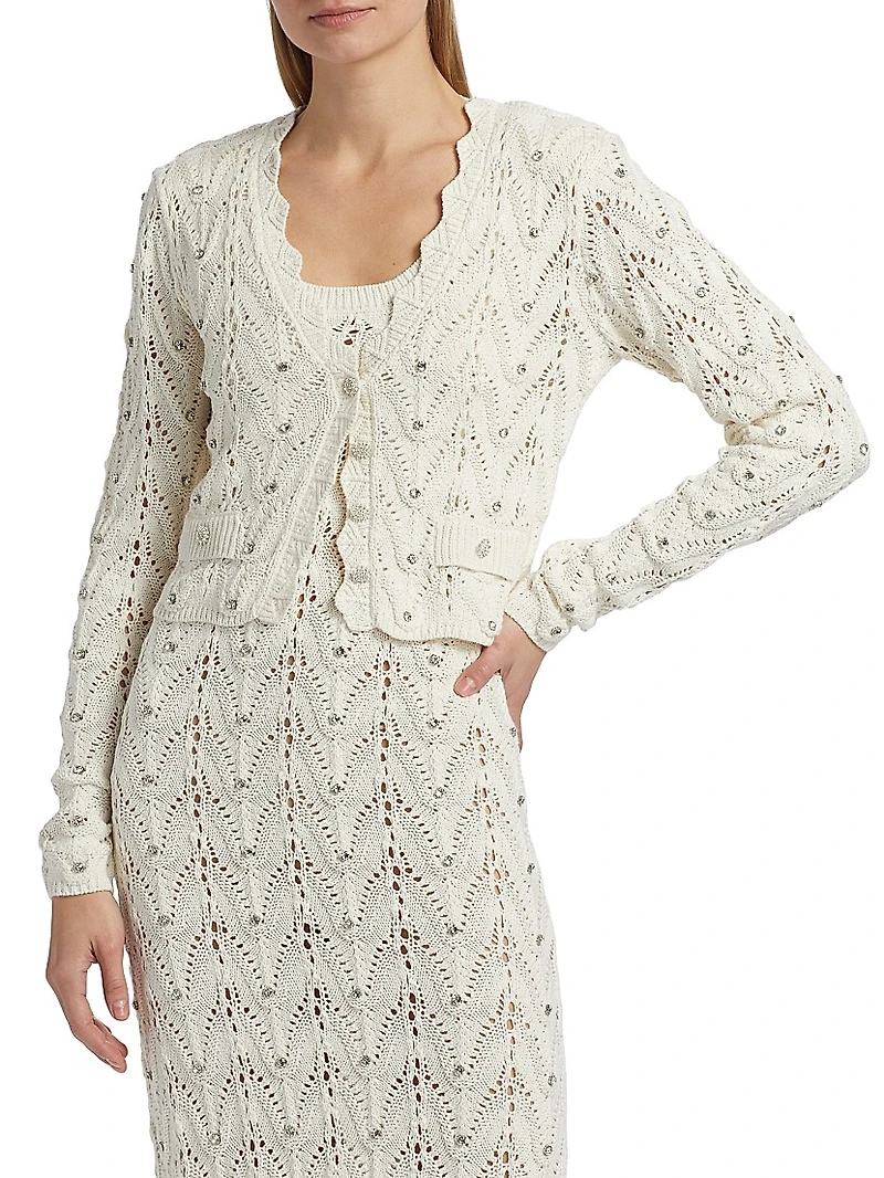 Blake Crystal Pointelle Cardigan