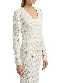 Blake Crystal Pointelle Cardigan