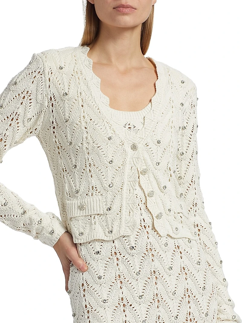 Blake Crystal Pointelle Cardigan