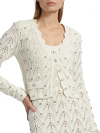 Blake Crystal Pointelle Cardigan