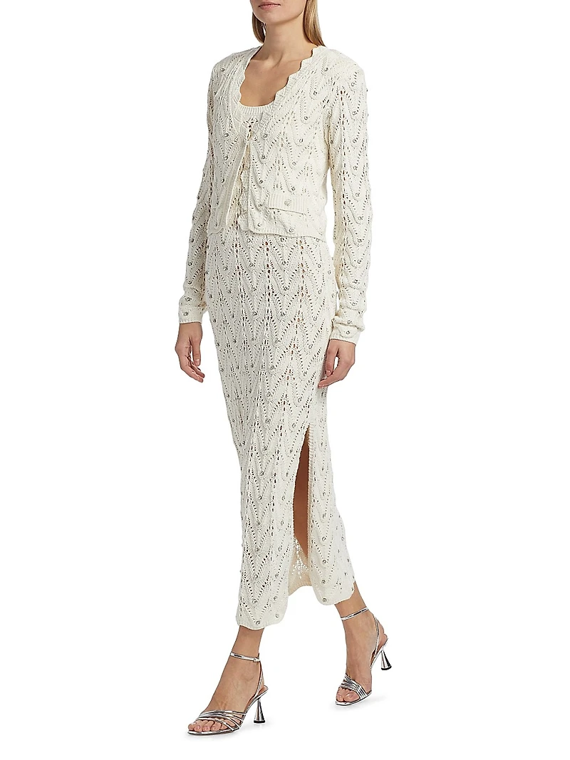 Blake Crystal Pointelle Cardigan