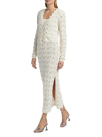 Blake Crystal Pointelle Cardigan