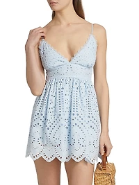 Lilia Cotton Eyelet Minidress