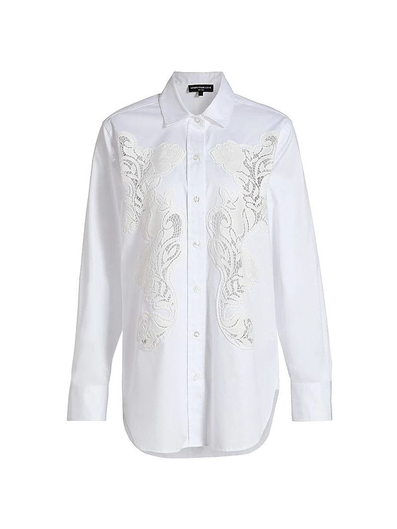 Bruno Lace Poplin Button-Up Shirt