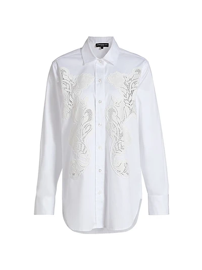 Bruno Lace Poplin Button-Up Shirt