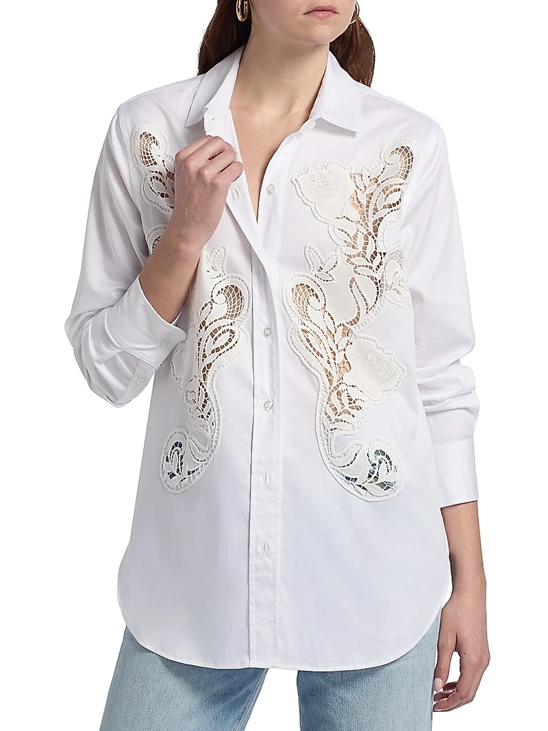 Bruno Lace Poplin Button-Up Shirt