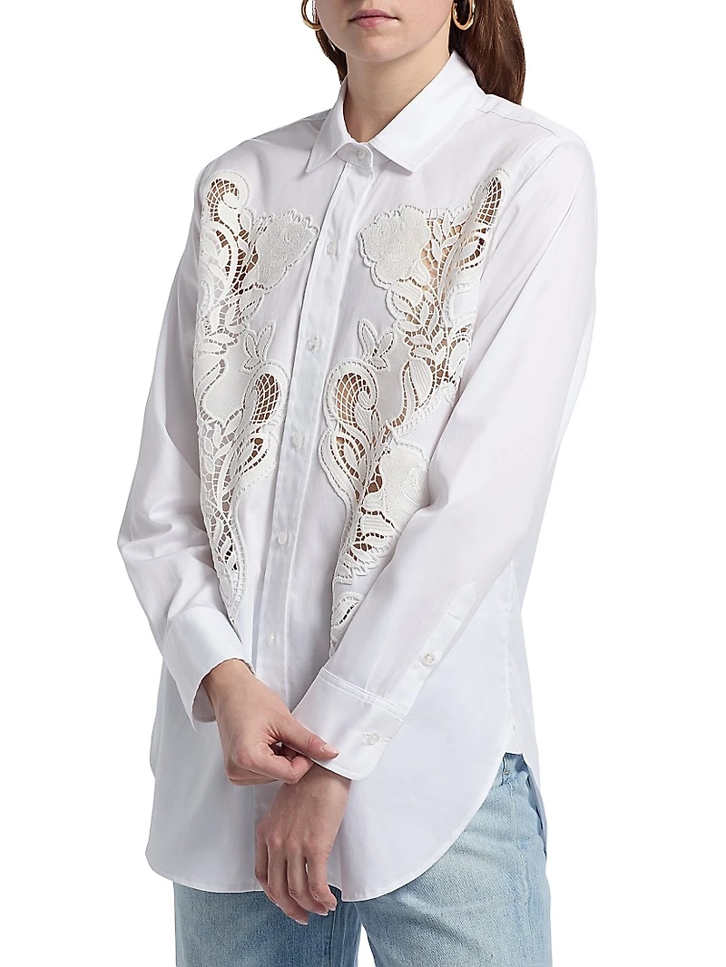 Bruno Lace Poplin Button-Up Shirt
