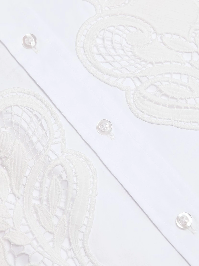 Bruno Lace Poplin Button-Up Shirt